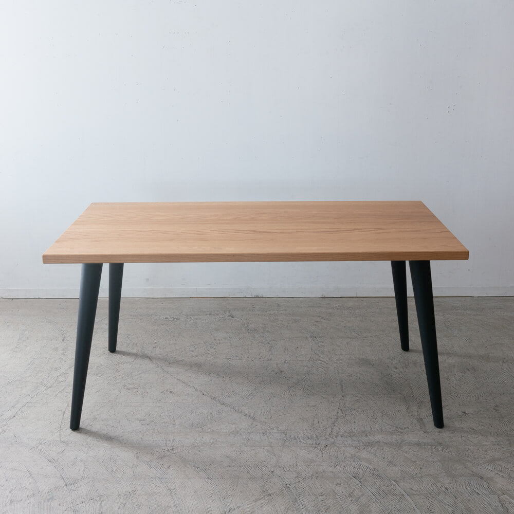 【現品SALE】ダイニング5点セット 165cm RECROテーブル 木脚4本脚＋Hチェア4脚 オーク材 / ウレタン塗装｜HIDAKAGU