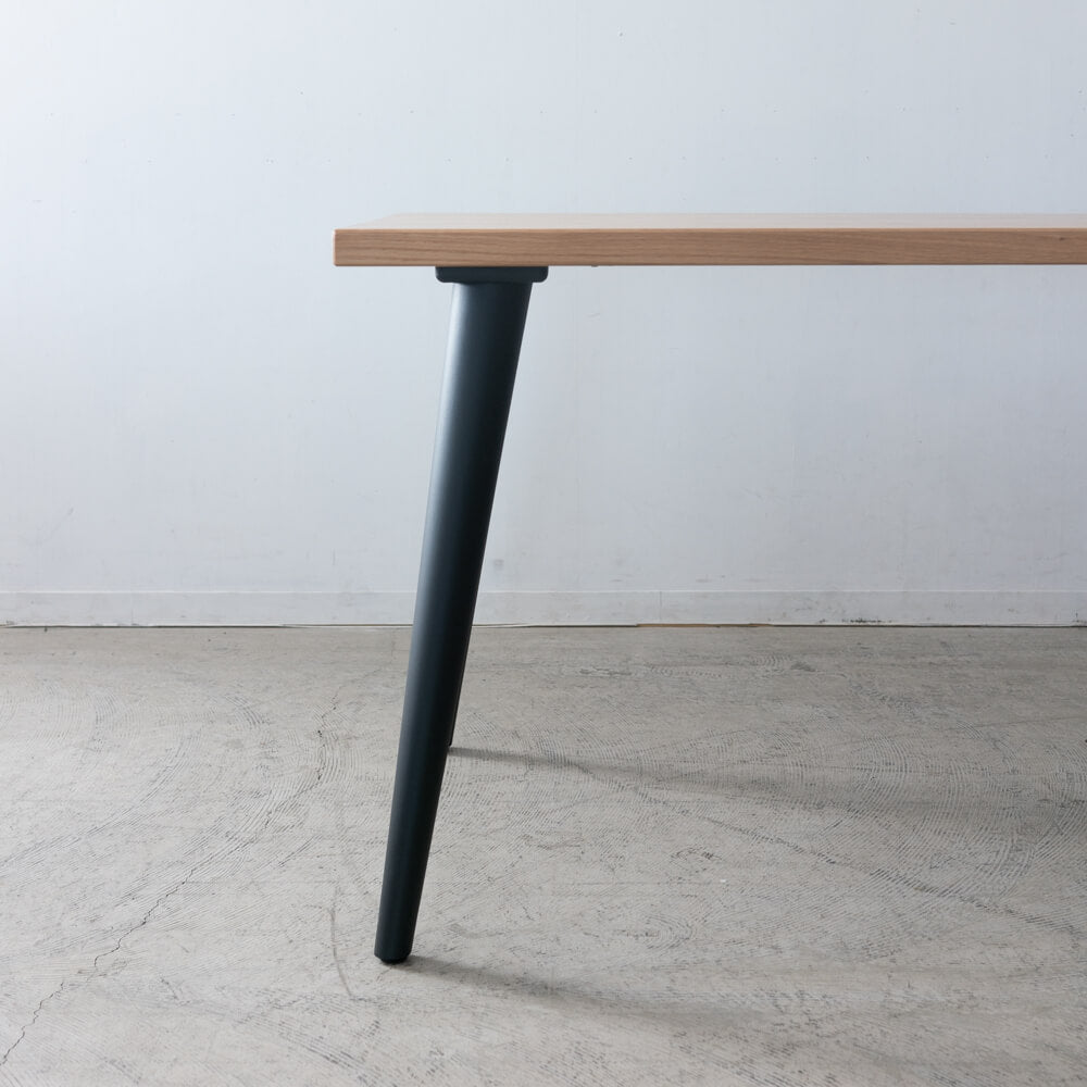 【現品SALE】ダイニング5点セット 165cm RECROテーブル 木脚4本脚＋Hチェア4脚 オーク材 / ウレタン塗装｜HIDAKAGU