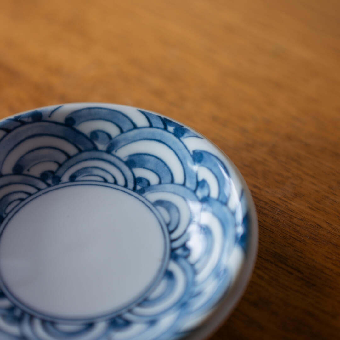 【WEB限定】染付3寸皿 青海波 -器市-