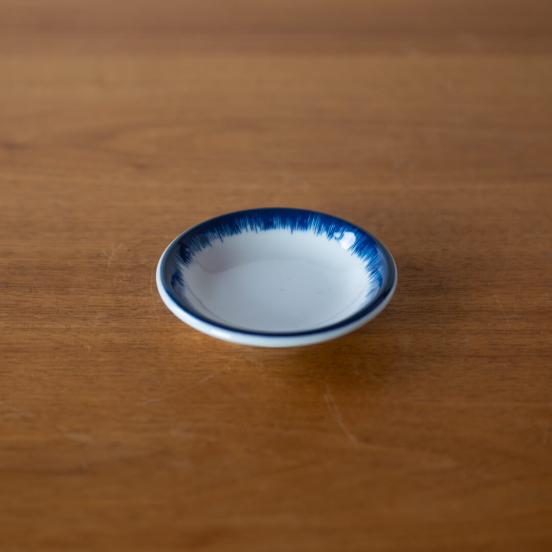 【WEB限定】染付3寸皿 刷毛目玉渕 藍 -器市-