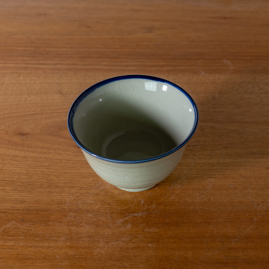 【WEB限定】貫入ヒスイ 40反丼 (リムBL) -器市-