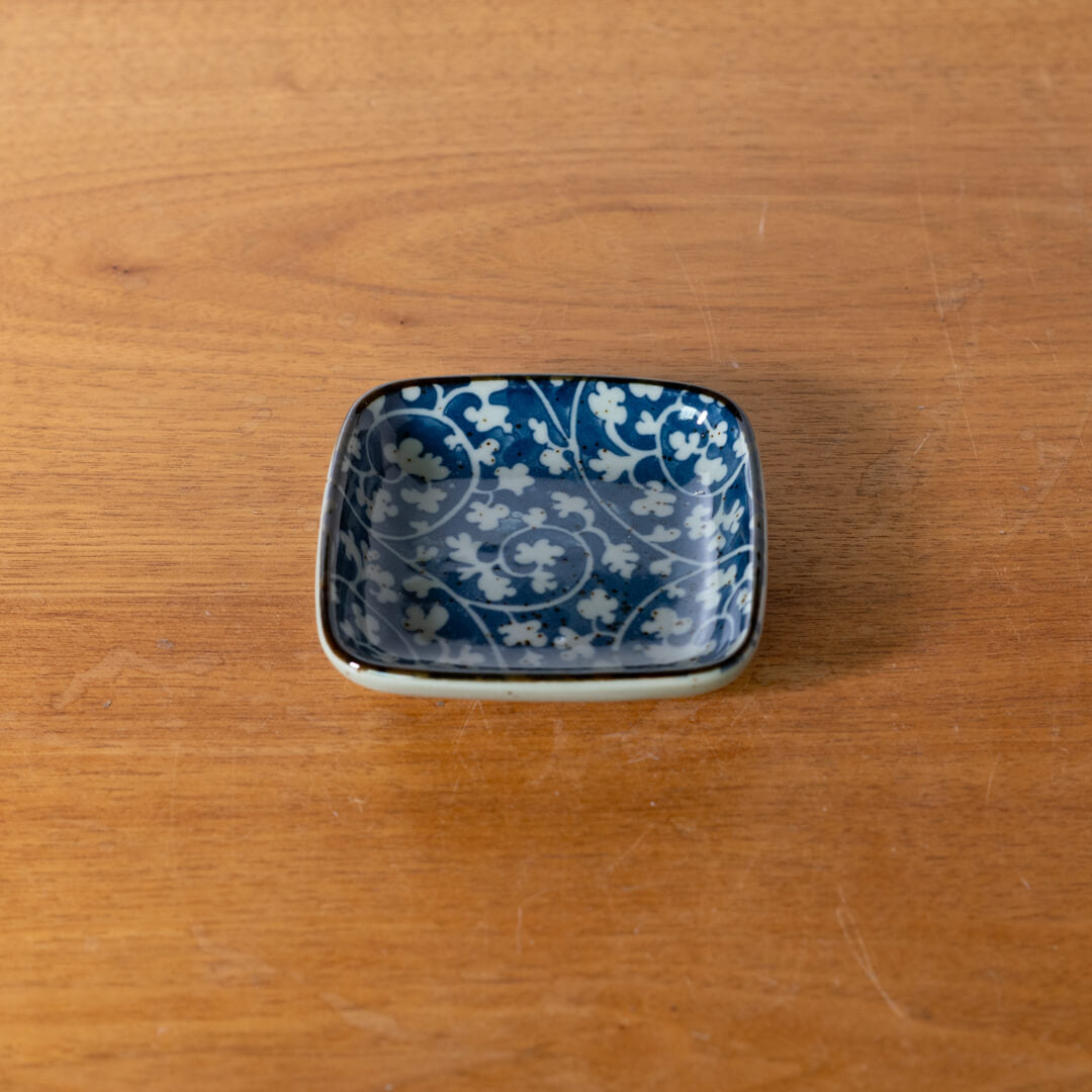 【WEB限定】益子唐草 角3寸皿 -器市-