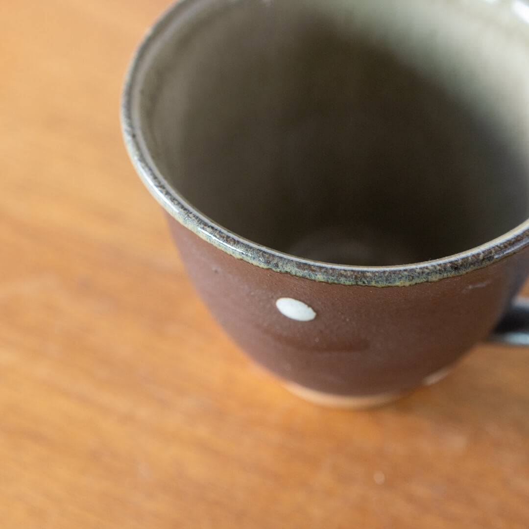 【WEB限定】ドットフルールマグカップ (茶サビ) -器市-