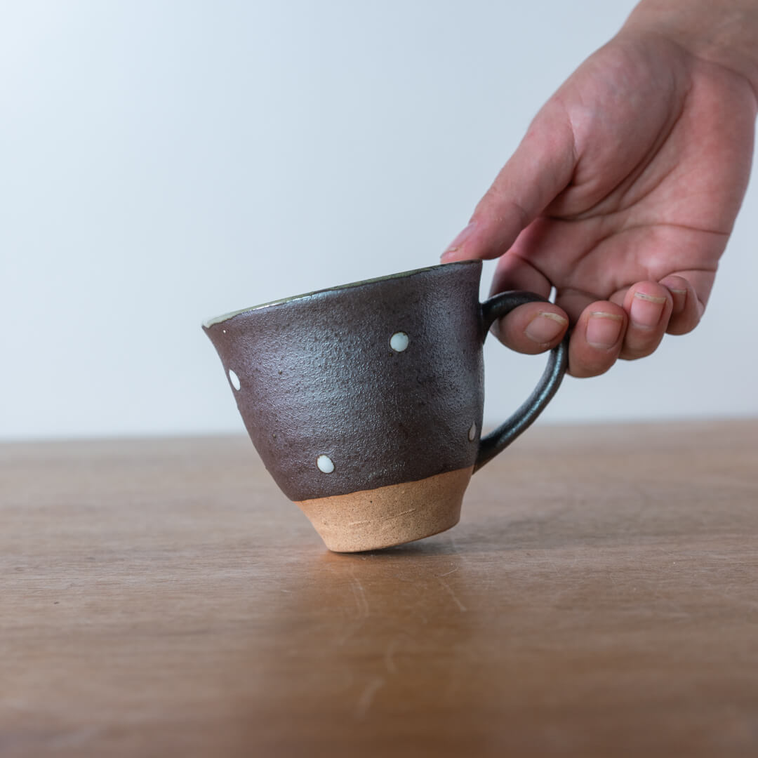 【WEB限定】ドットフルールマグカップ (茶サビ) -器市-