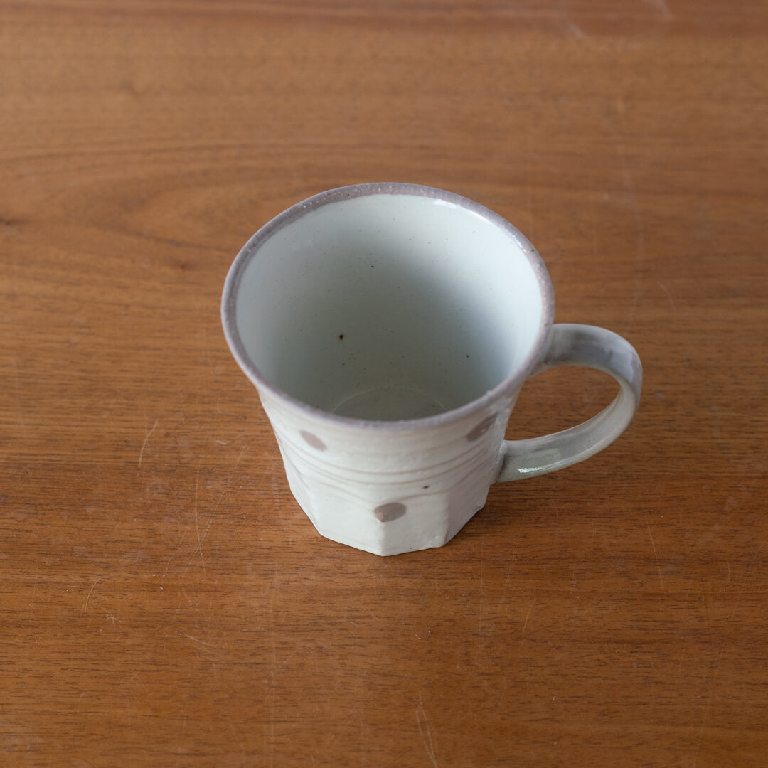 【WEB限定】 水玉マグカップ 白 -器市-