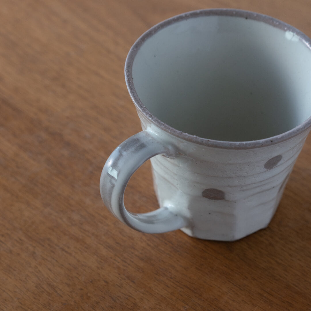【WEB限定】 水玉マグカップ 白 -器市-