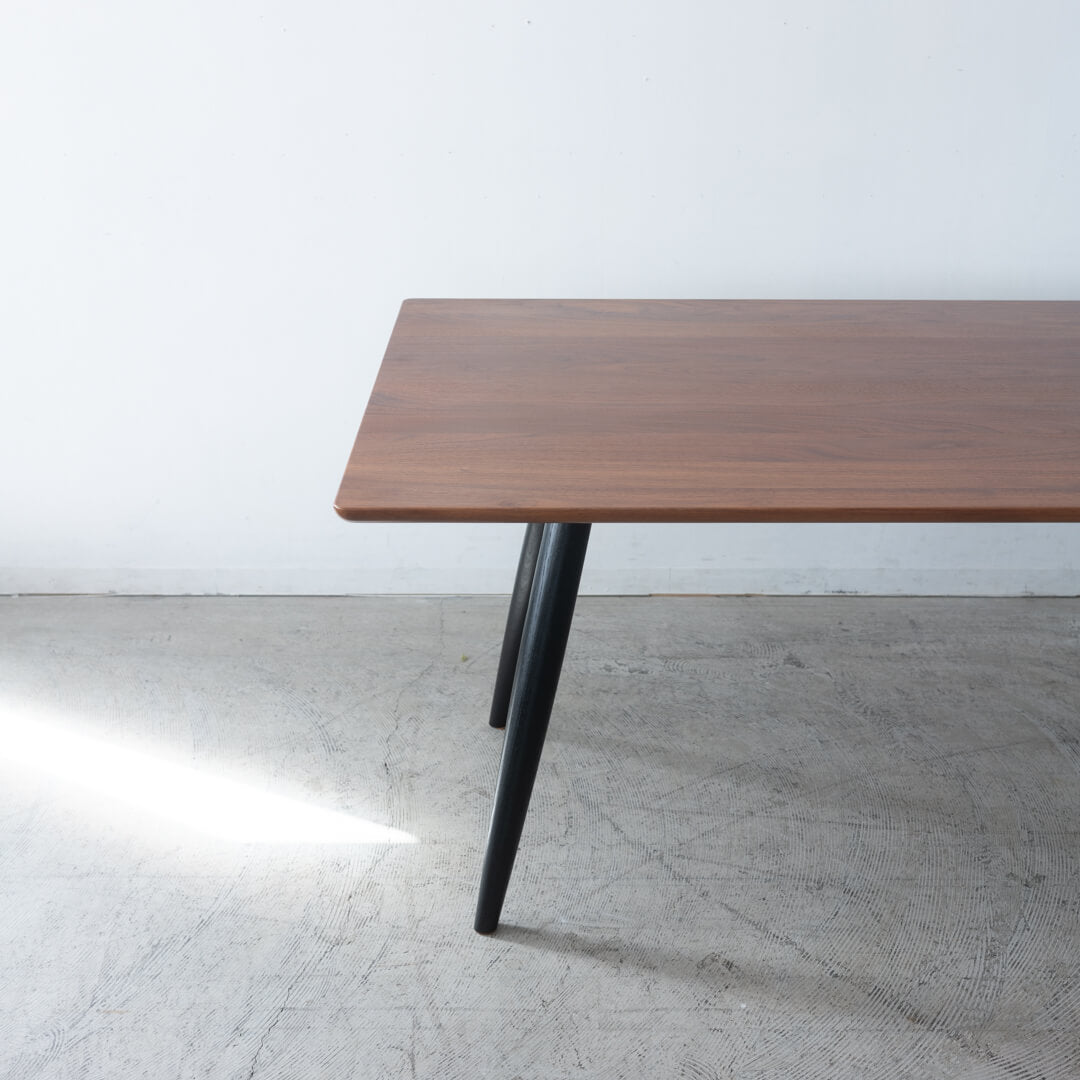 【現品SALE】ナガノインテリア DT618 ダイニングテーブル165 ウォールナット材 / ブラック脚
