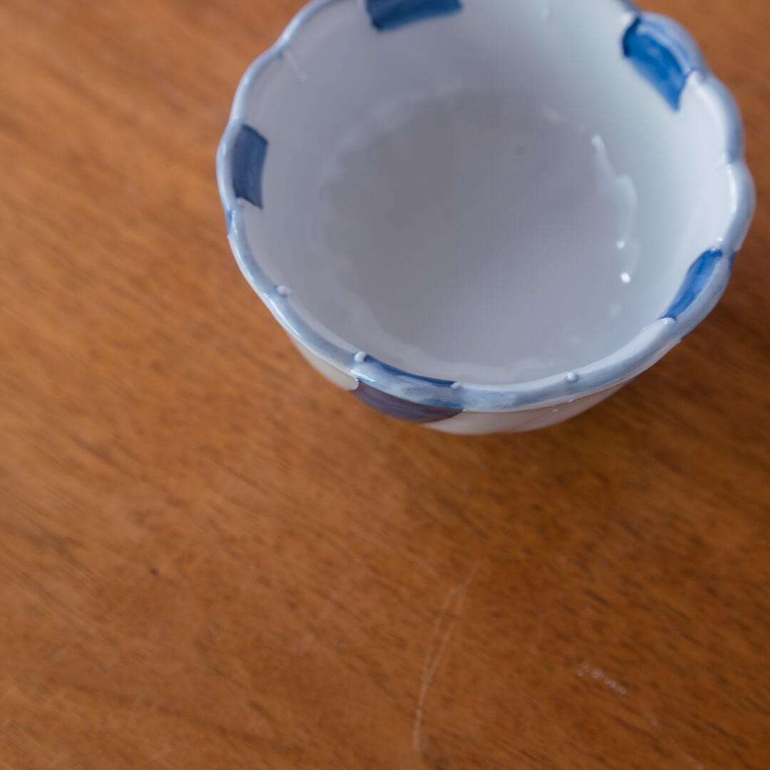 【WEB限定】菊型ねじり小鉢 青縞 -器市-