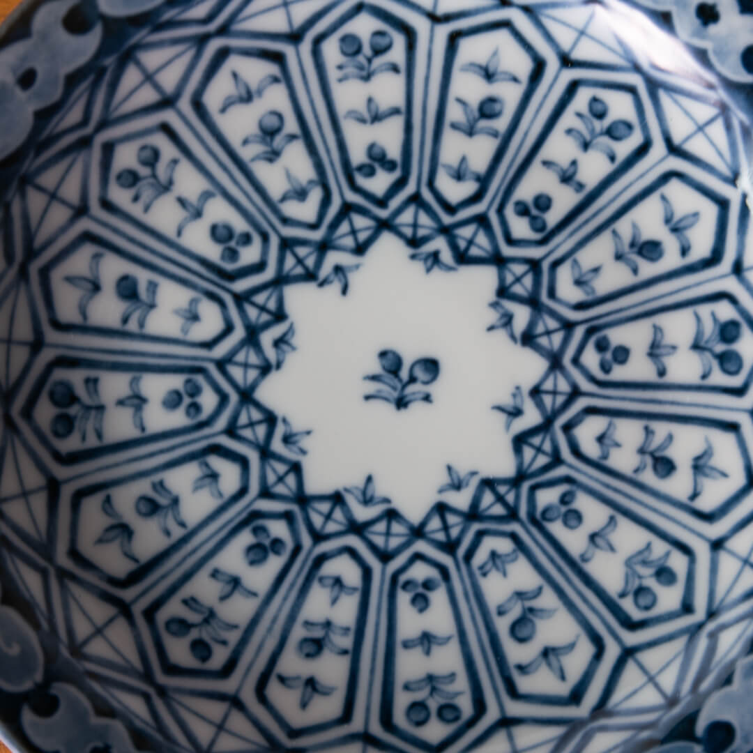 【WEB限定】格子柄5寸皿 (花風車) -器市-