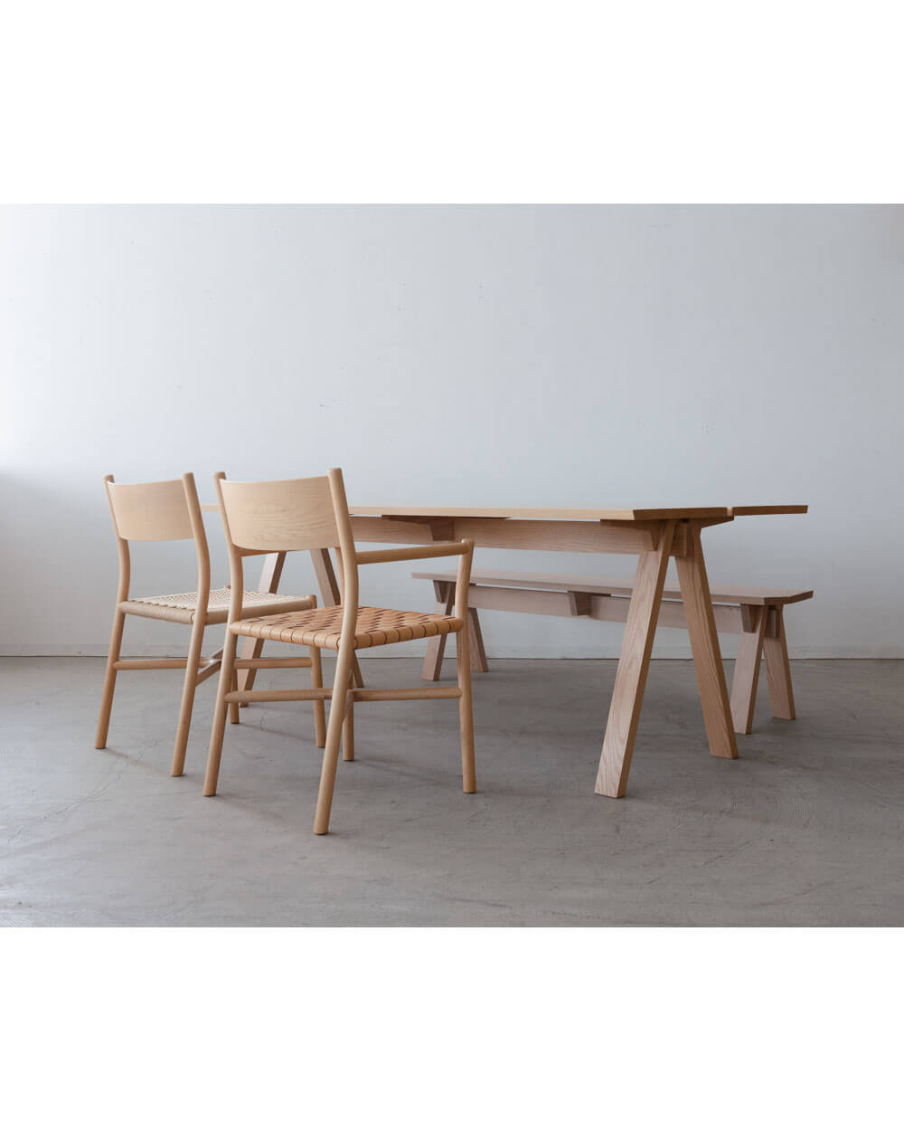 ［現品SALE］ARIAKE ダイニング４点セット テーブル / チェア×2 / ベンチ