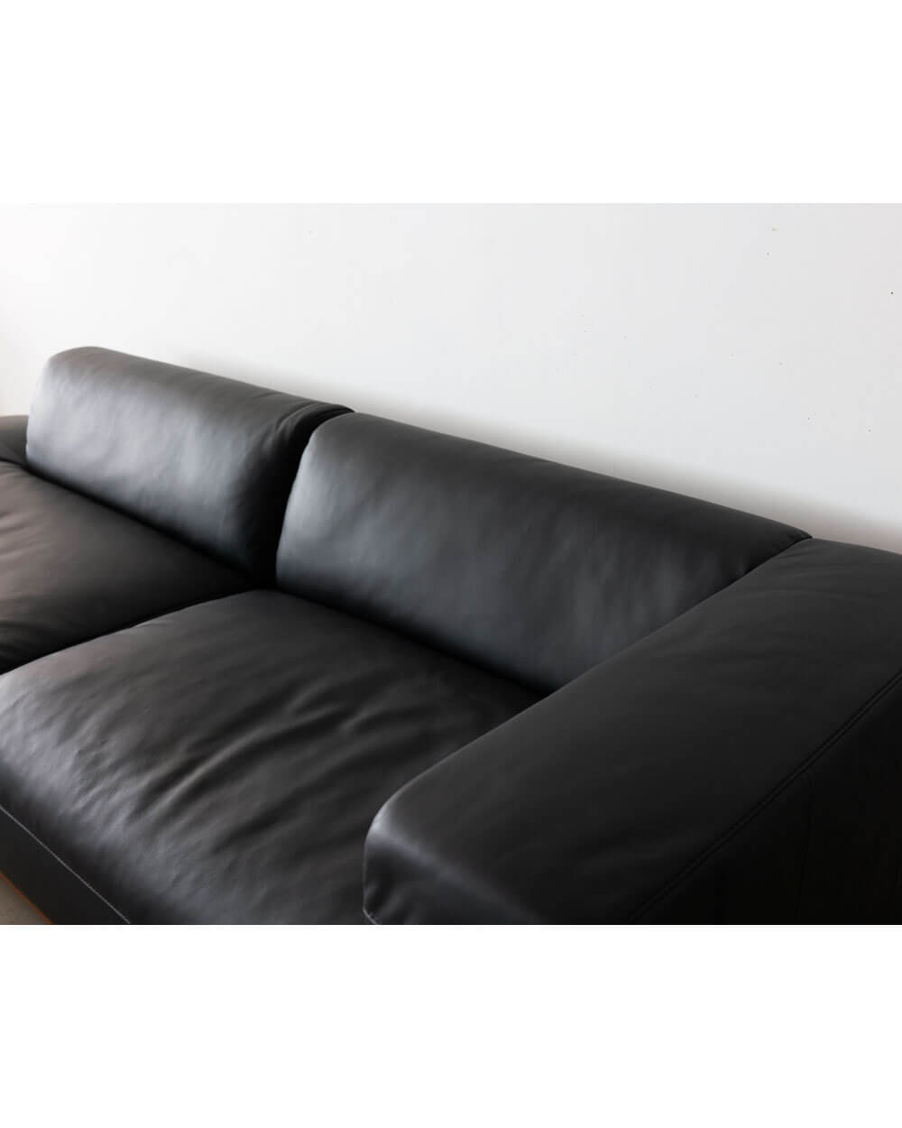 ［現品SALE］Limited_dura 1PカウチR＋オットマン 木部LB 革ブラック LS71002R-PL6-R2