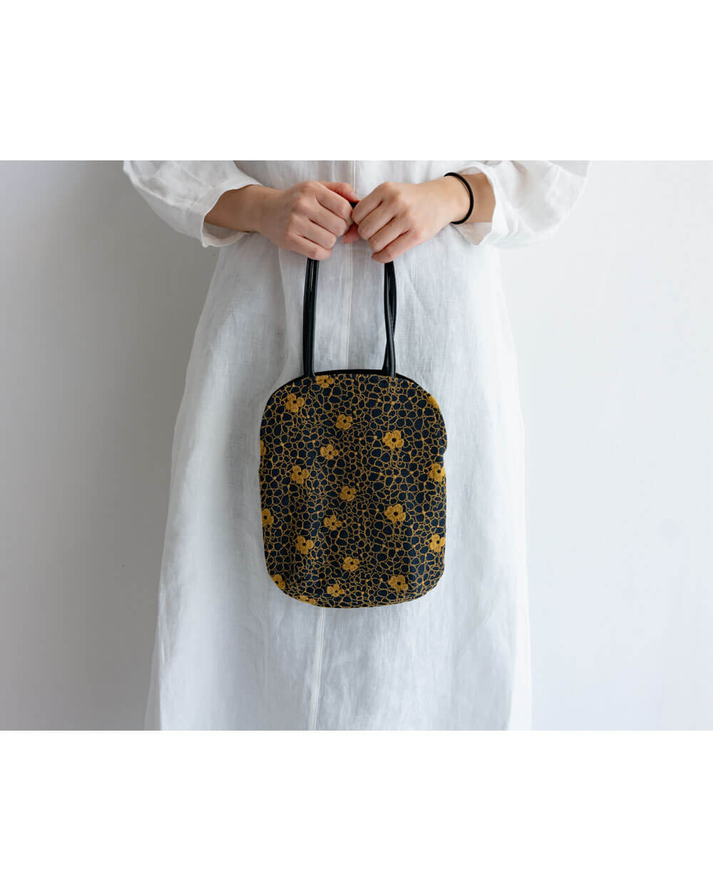 あじさい刺繍miniバッグ (NV)