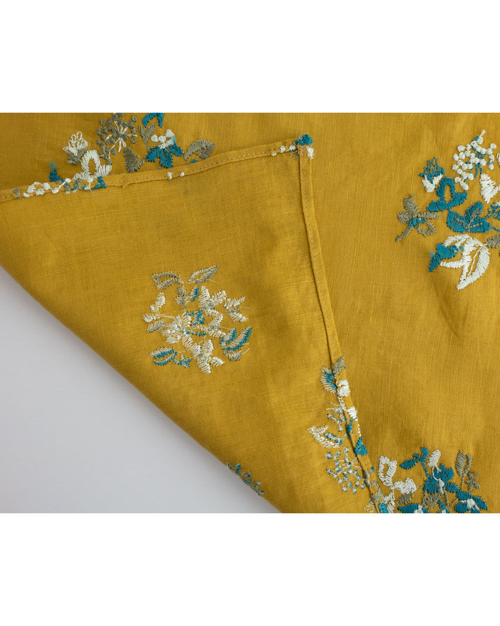 野小花 刺繍ハンカチ (YE)