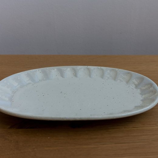 【WEB限定】白粉引しのぎ型　楕円皿 -器市-