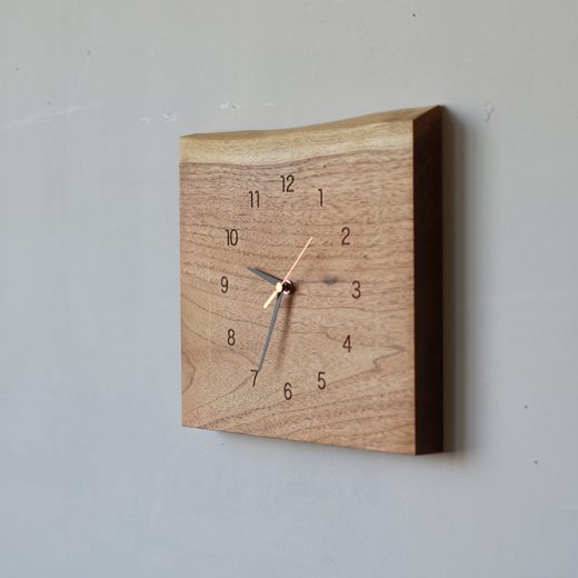 木の壁掛け時計 mimi クルミ/よこ 213