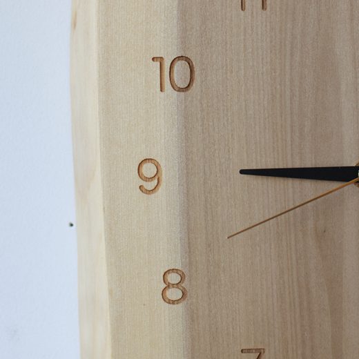 木の壁掛け時計 mimi 朴/たて 220