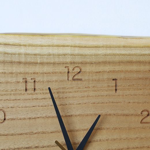 木の壁掛け時計 mimi キハダ/よこ 214