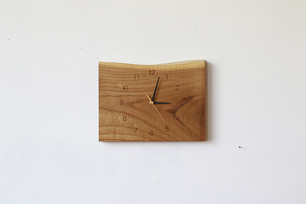 木の壁掛け時計 mimi キハダ/よこ 222