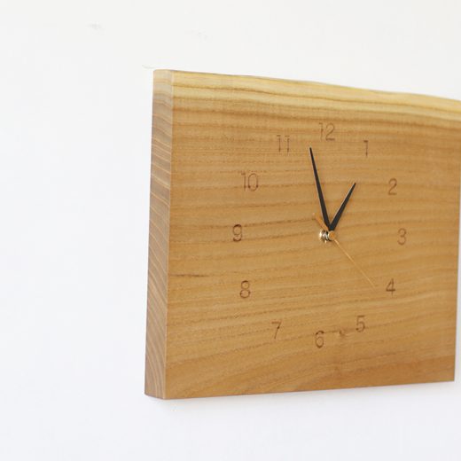 木の壁掛け時計 mimi キハダ/よこ 214