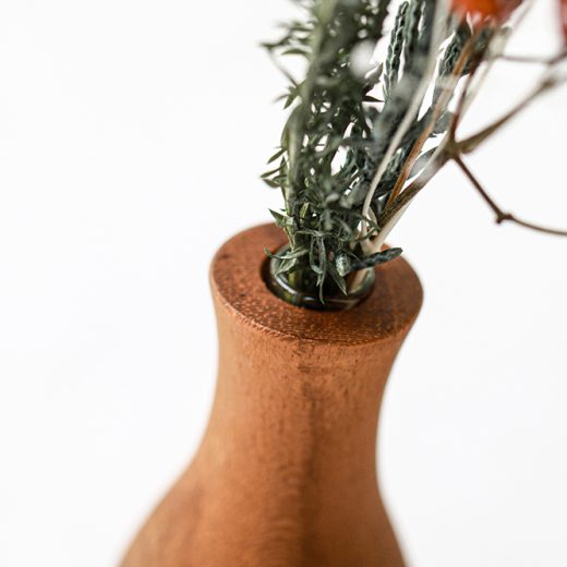 【クリスマスミニドライフラワー付き】flower vase 素朴 -tall-