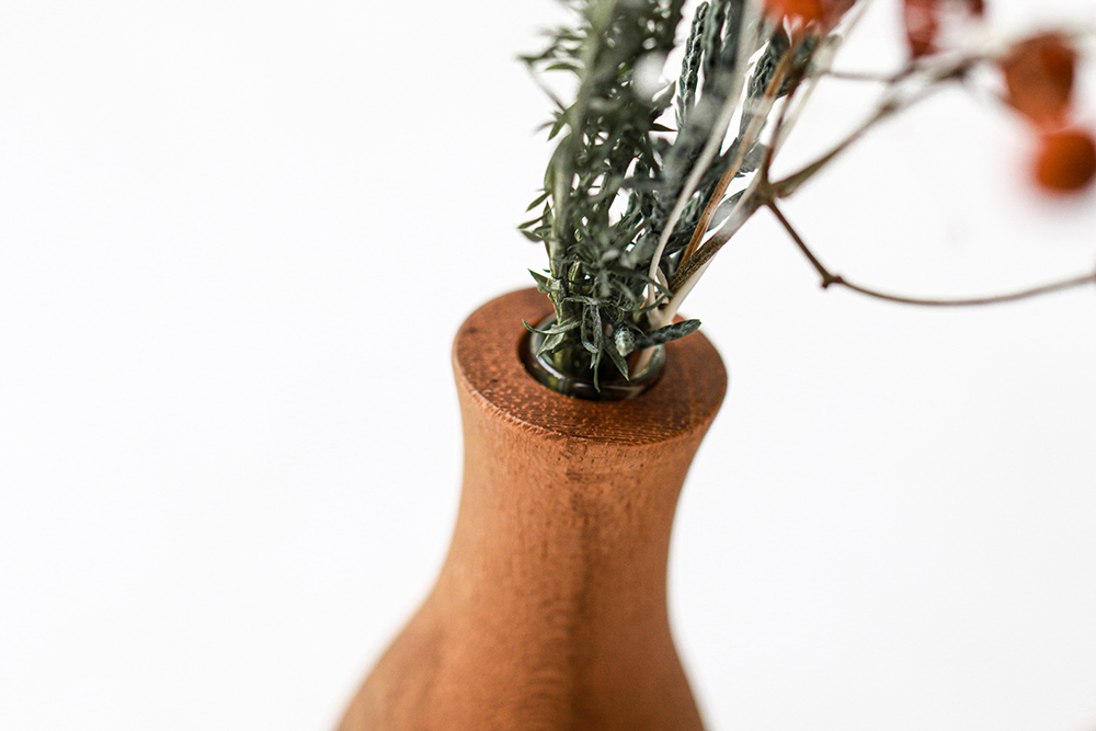【クリスマスミニドライフラワー付き】flower vase 素朴 -tall-