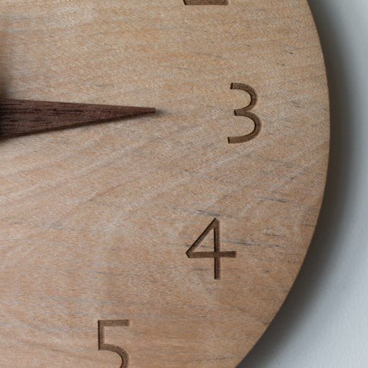 木の掛け時計　 maru 240　樺