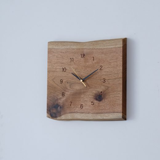 木の壁掛け時計 mimi 胡桃/よこ 417