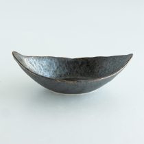 アウトレット食器（器市）の【WEB限定】結晶いぶし 船形鉢