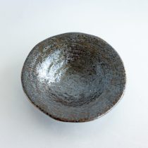 アウトレット食器（器市）の［WEB限定］ 結晶いぶし ストライプ5寸皿