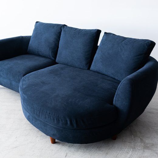 ［現品SALE］sopo sofa (ソーポソファ)［Large］ルーミーカウチ+ワンソファ セット カプリス9ネイビー （丸脚付き/ブラウン）