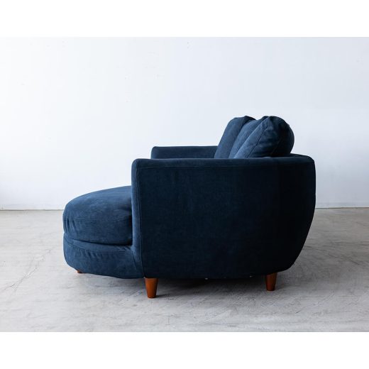 ［現品SALE］sopo sofa (ソーポソファ)［Large］ルーミーカウチ+ワンソファ セット カプリス9ネイビー （丸脚付き/ブラウン）