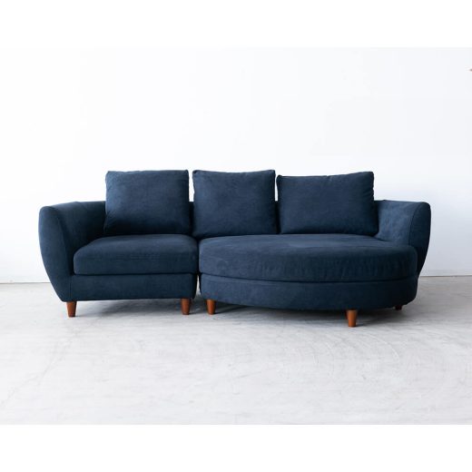 ［現品SALE］sopo sofa (ソーポソファ)［Large］ルーミーカウチ+ワンソファ セット カプリス9ネイビー （丸脚付き/ブラウン）