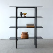 アウトレット家具の［現品SALE］FLOW シェルフ115 ホワイトアッシュ材 / ダークグレー色
