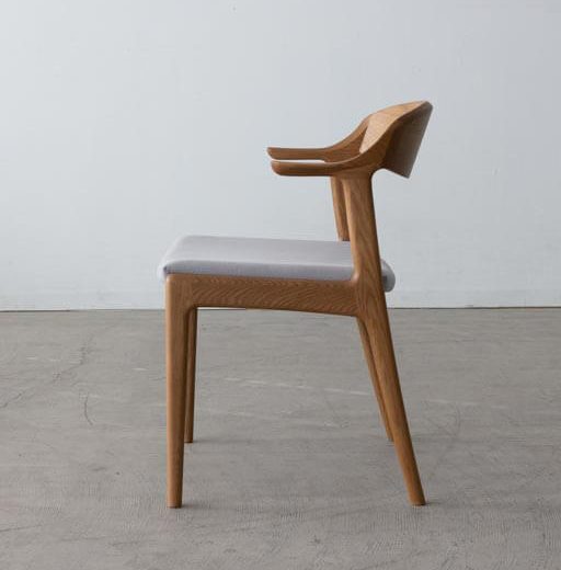 ［現品SALE］CHAIR DC354-1W（張座）レッドオーク無垢材 / ウレタン塗装MO色（ナガノインテリア）