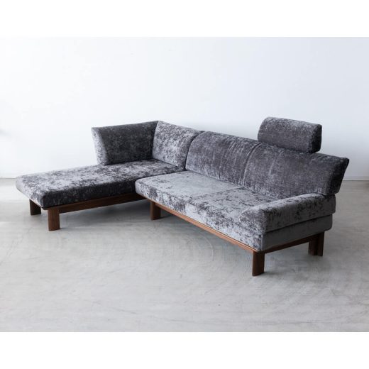 ［シラカワ家具アウトレット］ Newラプト ソファ3点セット 2Pソファ+カウチ＋ヘッドレスト ウォールナット無垢材 / ウレタン塗装
