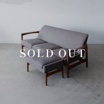 アウトレット家具の［現品SALE］MILE STONE ソファ2120 3S +オットマン（ホワイトアッシュ材 ポリウレタン樹脂塗装MB N5色） 売り切れ