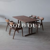 アウトレット家具の【現品SALE】ダイニング5点セット　ダイニングテーブル+チェア4脚（カバー IF BR） ウォールナット-ウレタン塗装 売り切れ