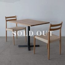 アウトレット家具の［展示品限り］コンパクトダイニング 3点セット（ブレードテーブル オーク材 - オイル仕上げ スチール十字脚）（クリール NA 肘無しチェア）売り…