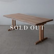 ［現品SALE］胡桃ハギテーブル W2000 オイル仕上げ - 2本脚 天厚50mm 岩手産樹齢100年 売り切れ