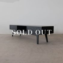 アウトレット家具の［現品SALE］ELEGANCE テレビボード 1745 ホワイトアッシュ材 - Black 売り切れ