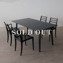 アウトレット家具の［現品SALE］ELEGANCE ダイニング５点セット 160テーブル - チェア - アームチェア（BK） 売り切れ