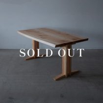 ［現品SALE］2枚ハギ ブックマッチテーブル150 北海道産カバ桜 - オイル仕上げ（MS7704）2本脚B型 売り切れ