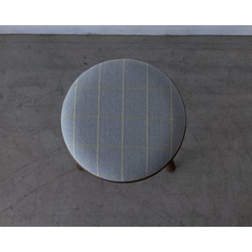 ［現品SALE］BOWスツール ウォールナット材 / オイル仕上げ H610 座面Ribbon生地 グレー