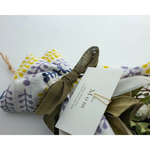 ［2025母の日限定］ポストカード付きハンカチブーケ-Botanical Yellow-