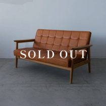 ［アップサイクル品］カリモク限定品 本革Kチェア 2シーター カリモク60＋ ヴォルテライトブラウン 売り切れ