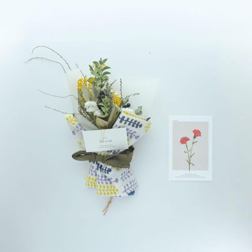 A｜［2025母の日限定］ポストカード付きハンカチブーケ-Botanical Yellow-