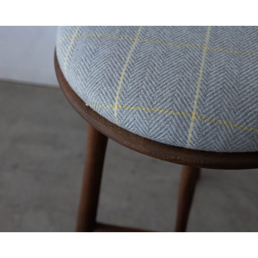 ［現品SALE］BOWスツール ウォールナット材 / オイル仕上げ H610 座面Ribbon生地 グレー