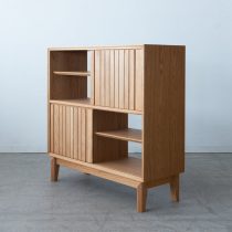 アウトレット家具のデルタ オープンシェルフ86 LOW オーク/ライト