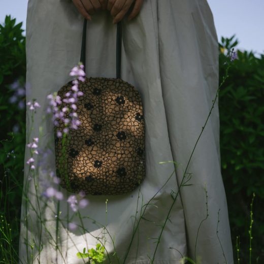 あじさい刺繍miniバッグ (BR)