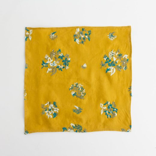 野小花 刺繍ハンカチ (YE)